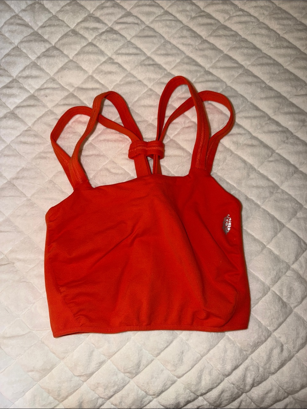 Free people movement orange long line sports bra